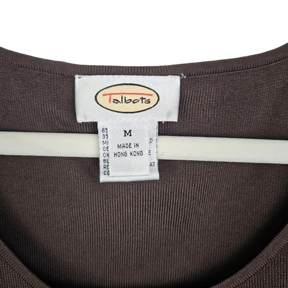 Talbots Brown Round Neck Sleeveless Pullover Tank Top Shell Size Medium - Picture 7 of 9